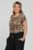 Tricou cu maneca cazuta si usor cambrat din vascoza cu imprimeu animal print mărime mare
