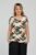 Tricou cu maneca cazuta si usor cambrat din vascoza cu imprimeu circular pe fond bej mărime mare