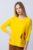 Tricou galben din bumbac, cu maneci 3 4 si imprimeu maci mărime mare