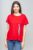 Tricou rosu cu panou lateral pana stilizata mărime mare