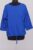 Tricou uni cu maneca 3 4 din tricot de bumbac cu snur la baza, albastru mărime mare