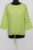 Tricou uni cu maneca 3 4 din tricot de bumbac cu snur la baza, verde lime mărime mare