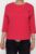 Tricou uni cu maneca 3 4 din tricot de bumbac, fucsia intens mărime mare